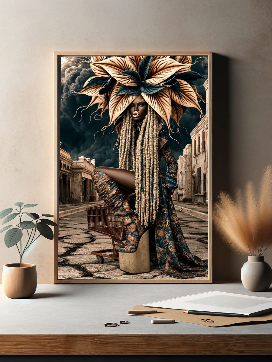 Avant-Garde Fashion Portrait Poster. — room view 2
