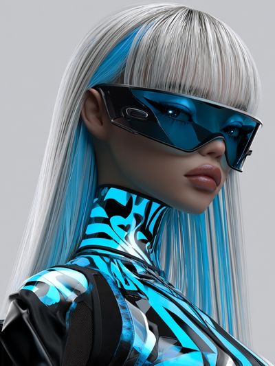 Cyberpunk Woman Portrait Poster. poster