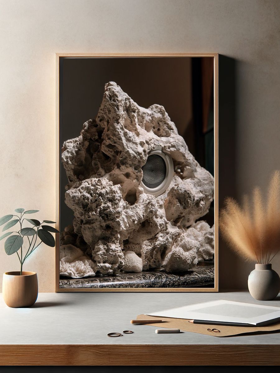 Coral Speaker Sculpture Print. — room view 2