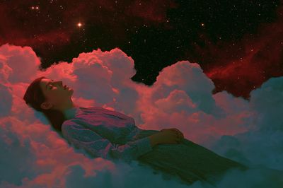 Dreaming in the Clouds Surrealism Print.