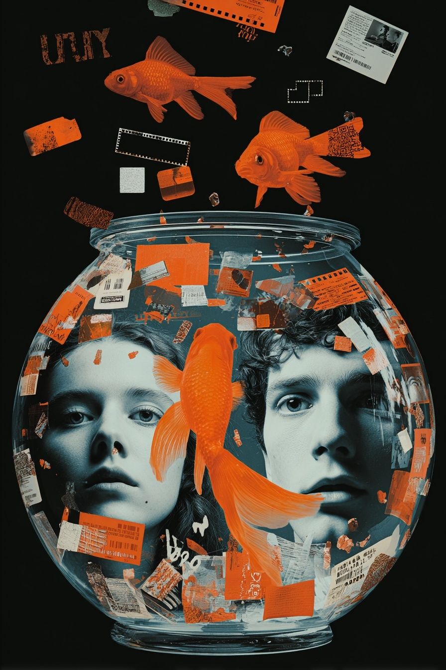 Goldfish Collage Surrealism Poster. poster — fine-art art