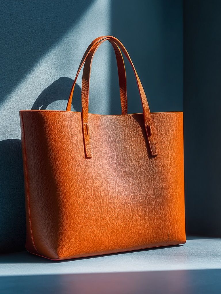 Orange Leather Tote Photography Poster. poster — photography art