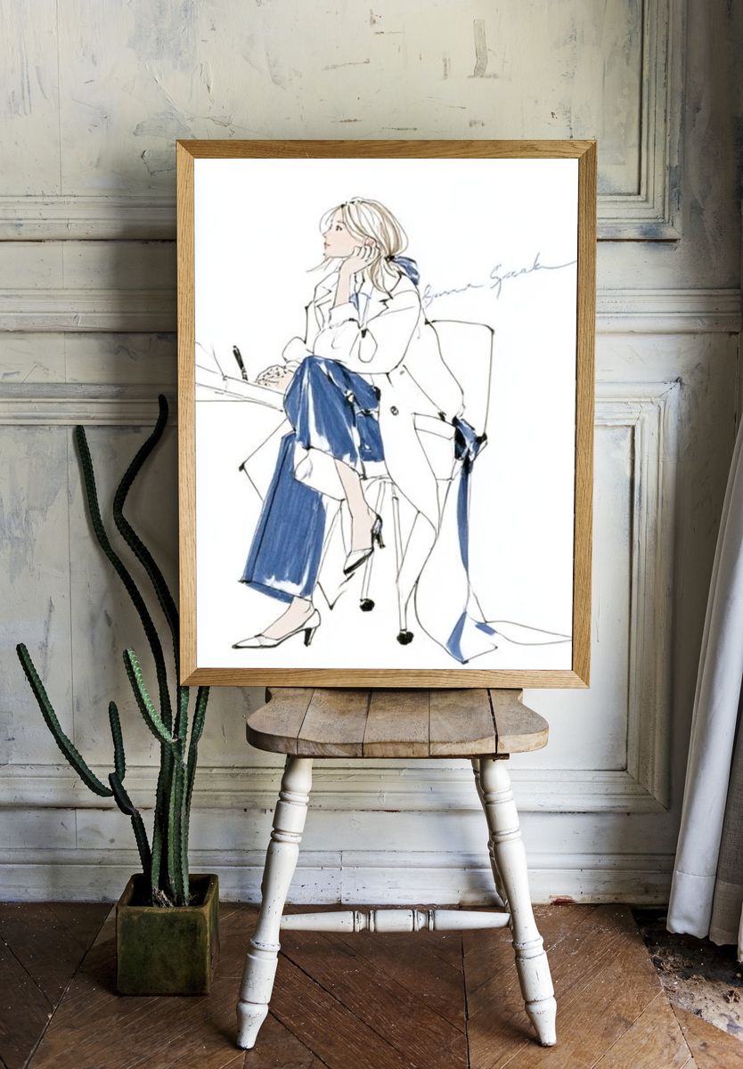 Fashion Sketch Woman Poster. — room view 1