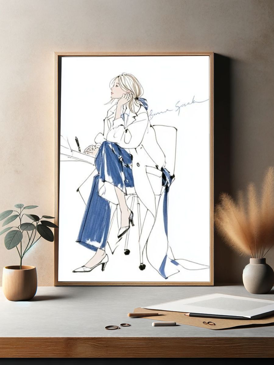 Fashion Sketch Woman Poster. — room view 2