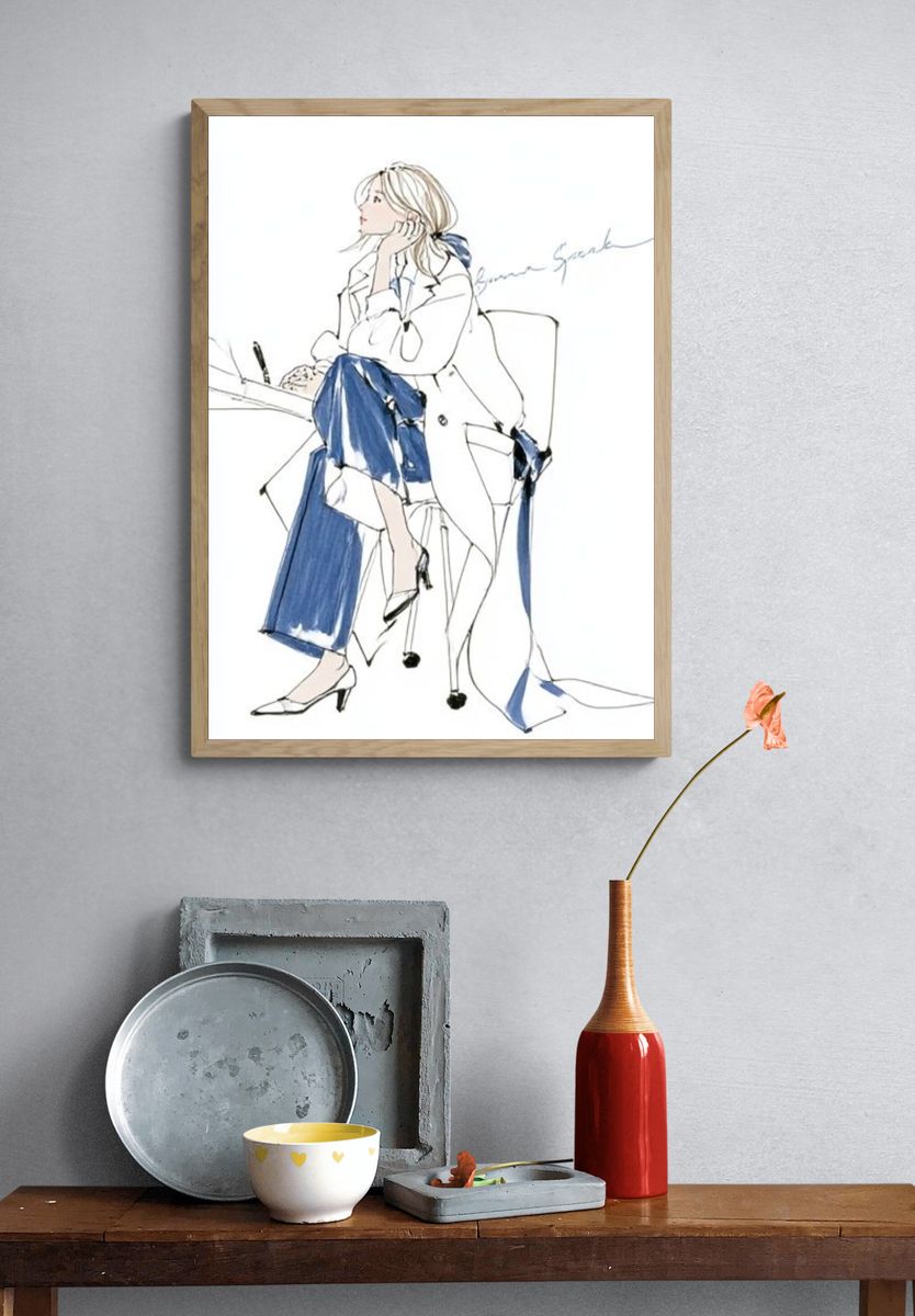 Fashion Sketch Woman Poster. — room view 3
