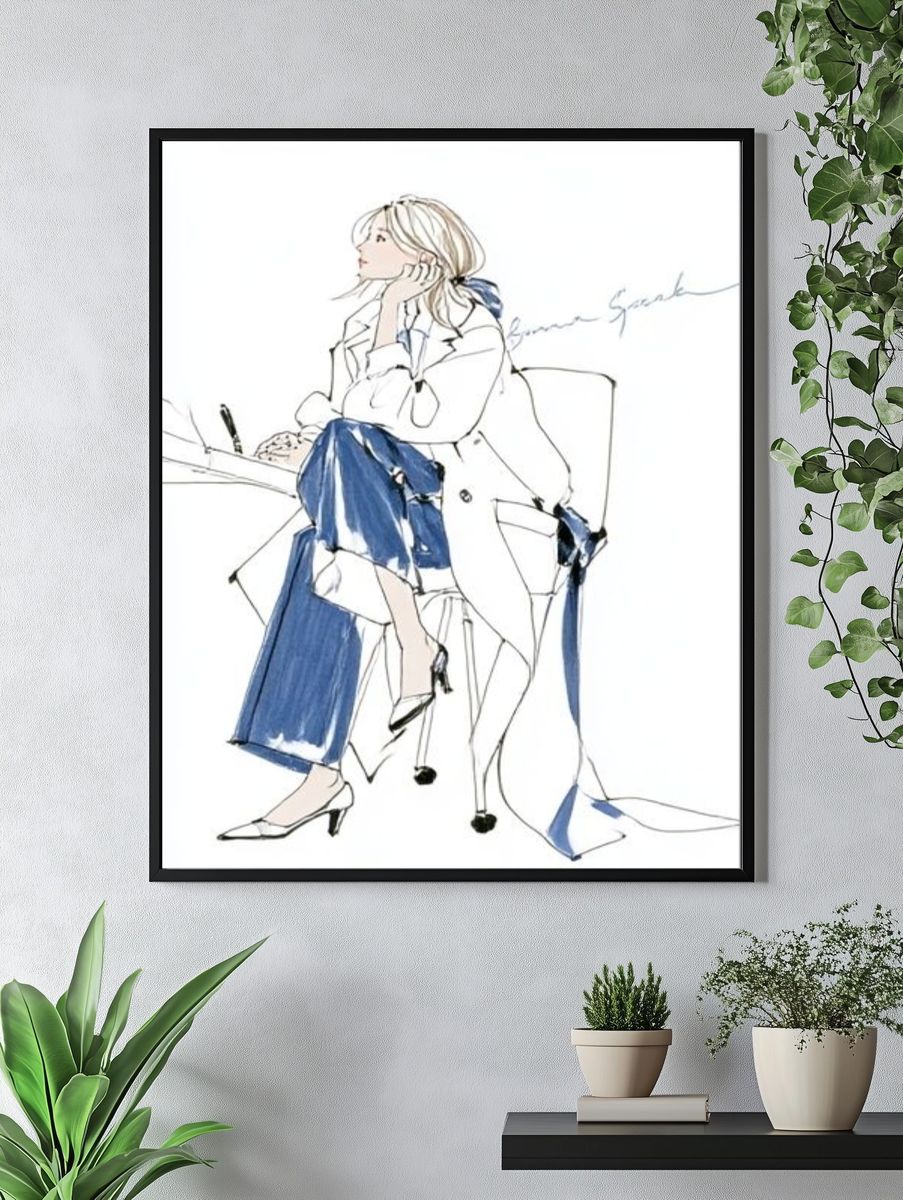 Fashion Sketch Woman Poster. — room view 4
