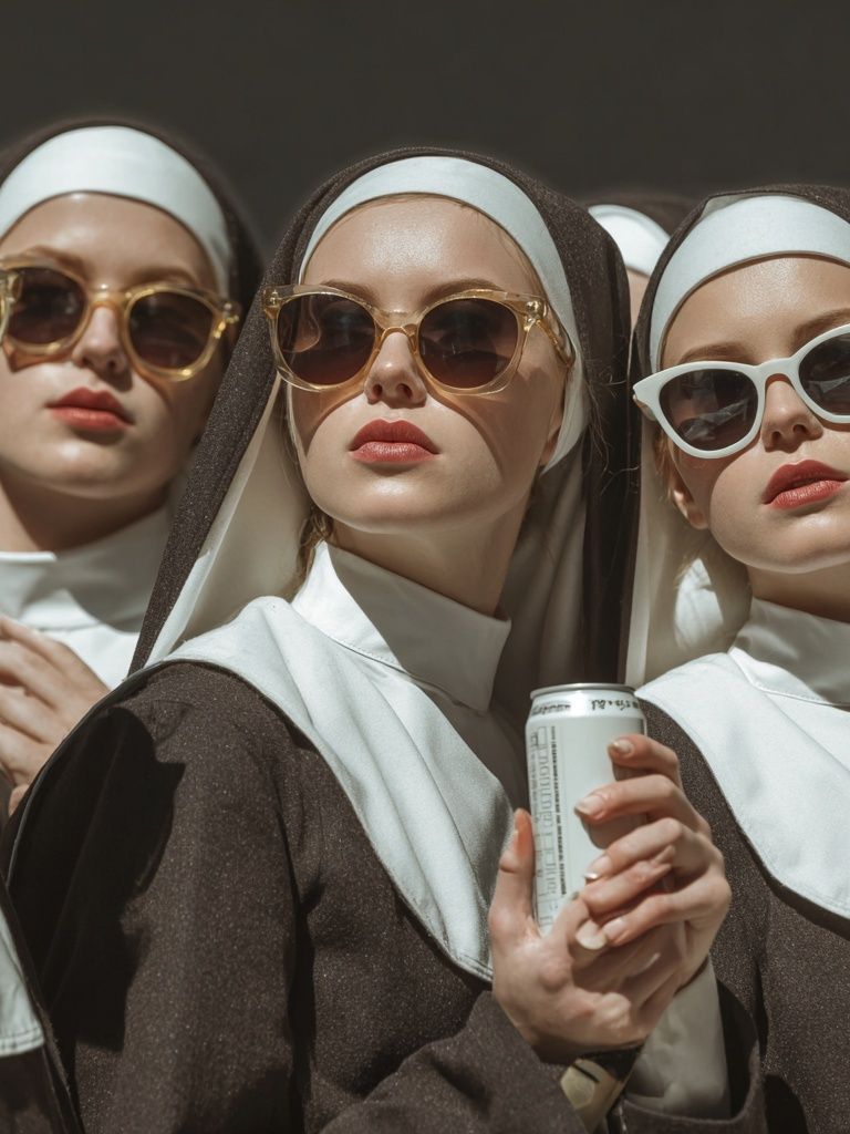 Fashion Nuns with Sunglasses Poster. poster — photography art