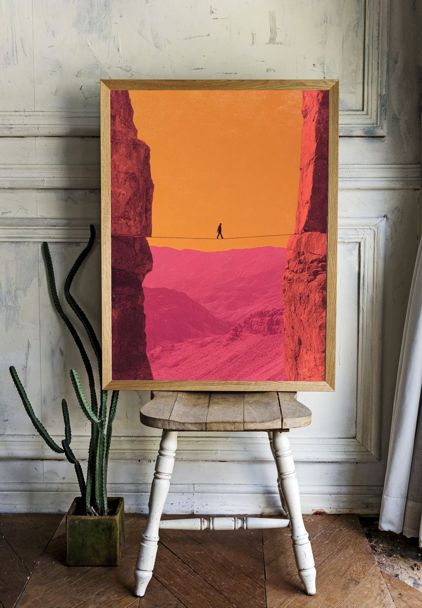 Desert Tightrope Sunset Poster. room preview