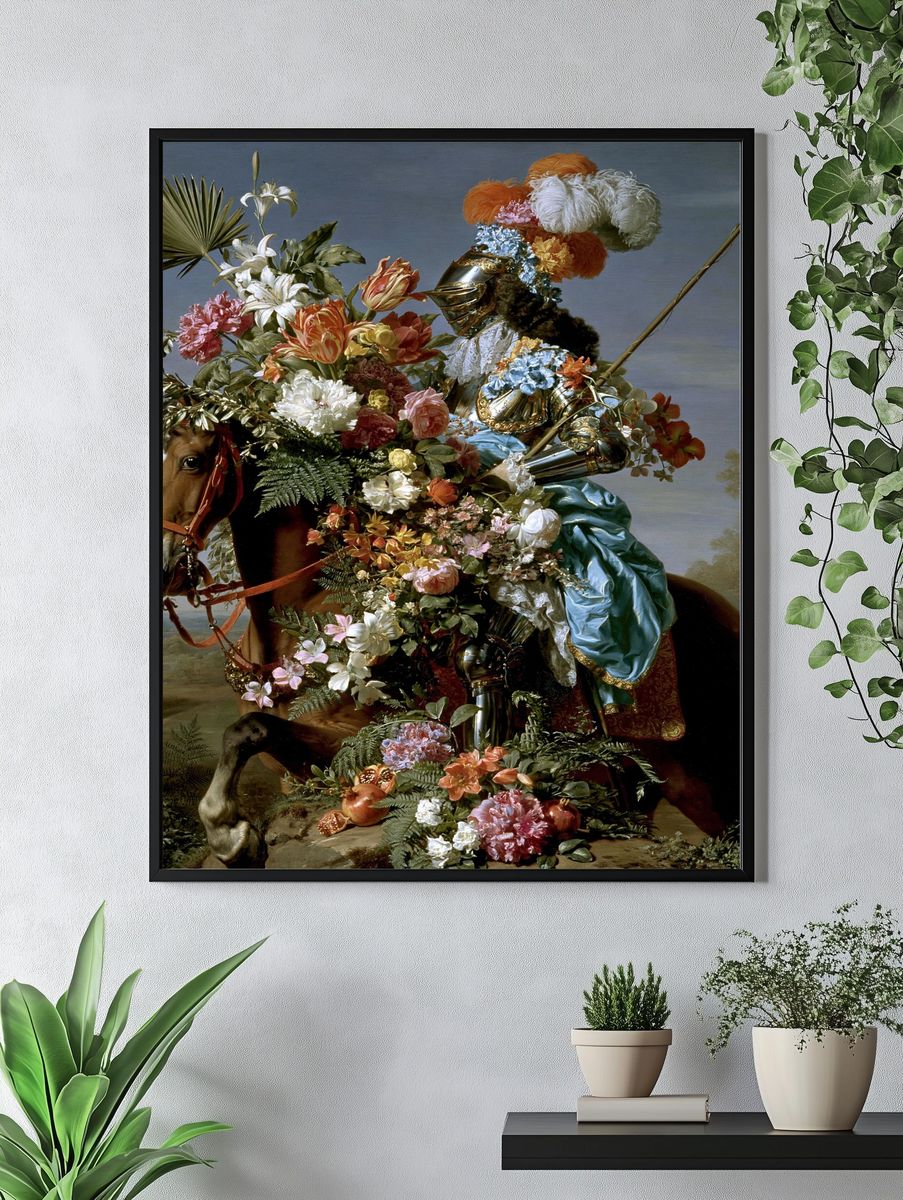 Floral Knight Surrealism Print. — room view 4