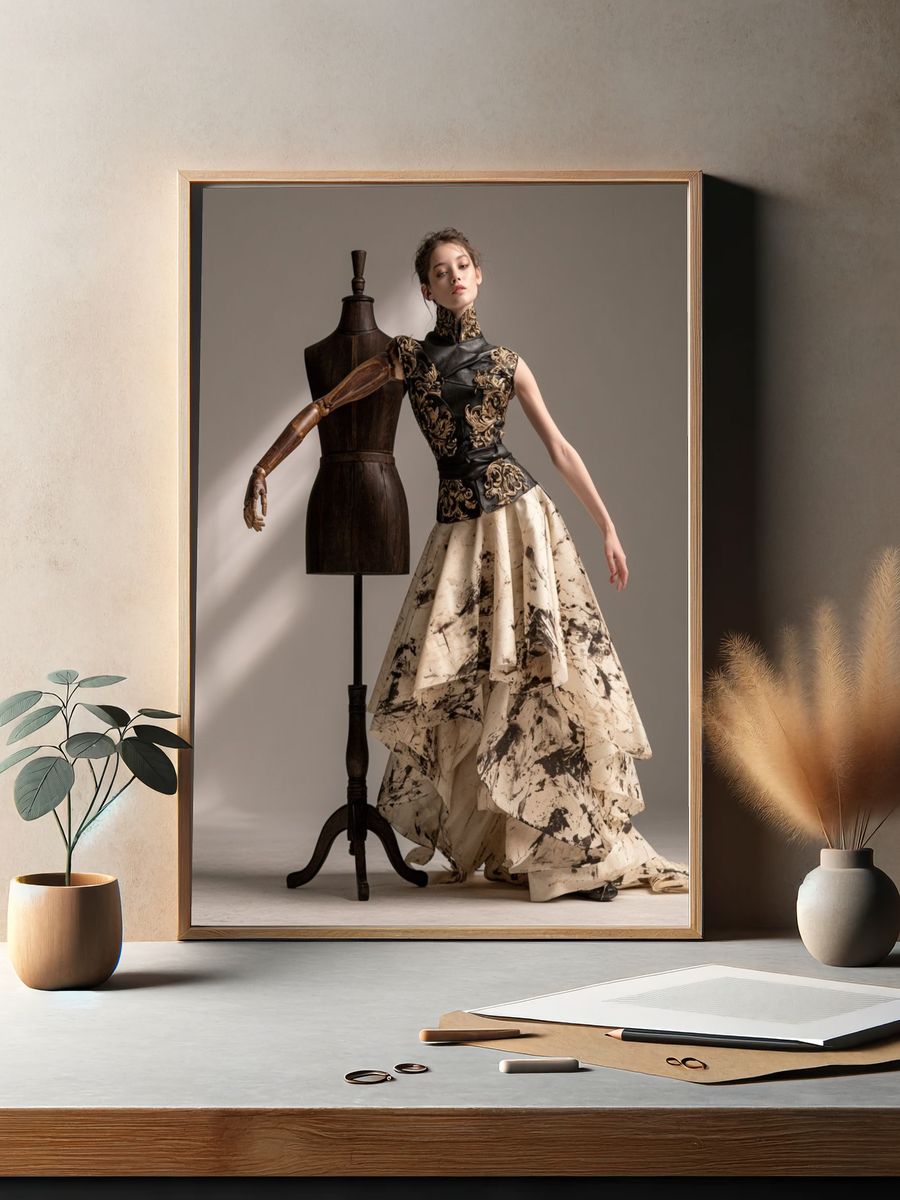 Avant-Garde Fashion Portrait Poster. — room view 2