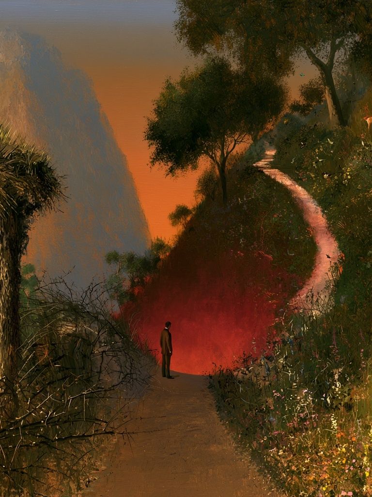 Surreal Sunset Path Poster. poster detail
