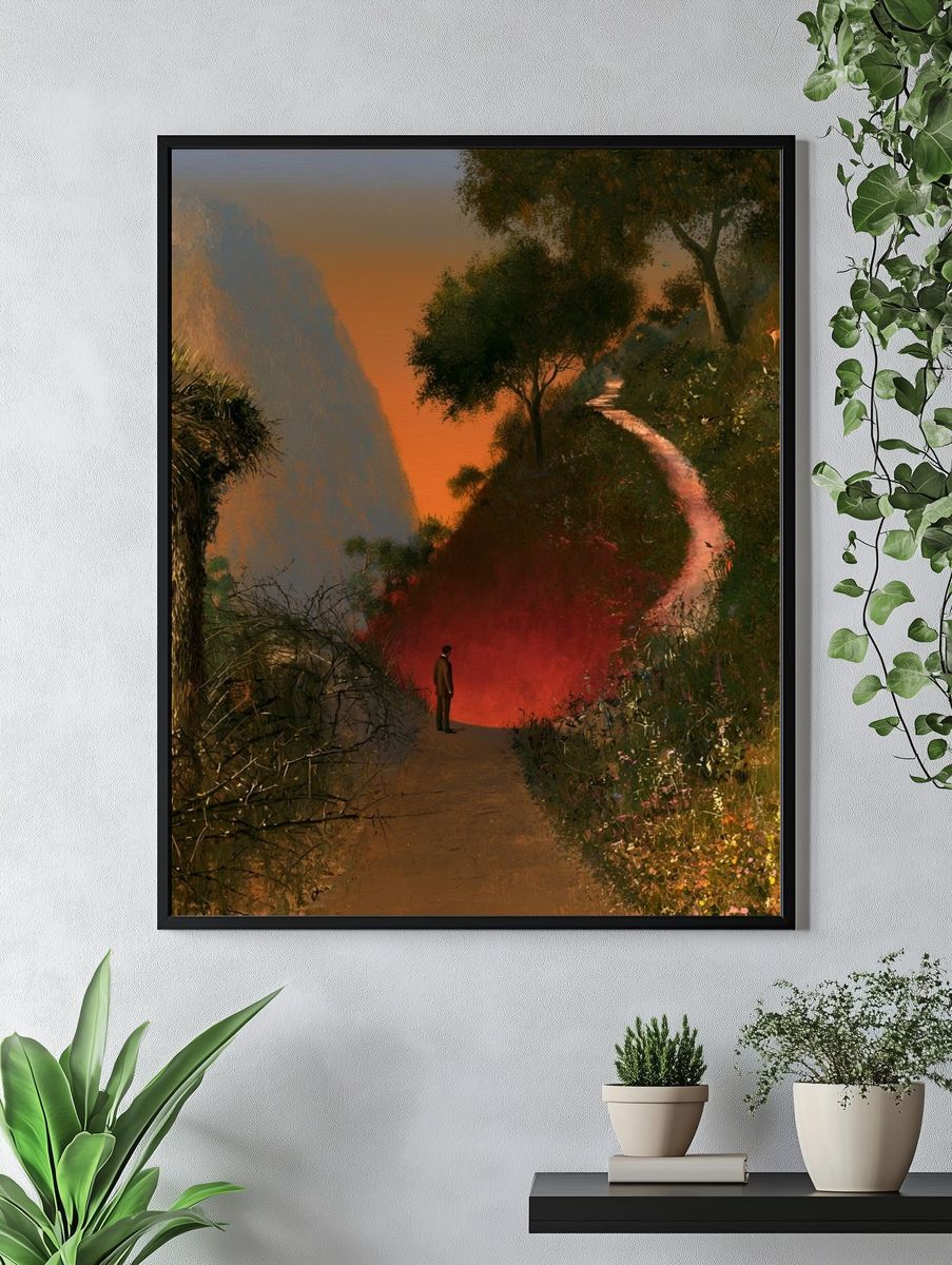 Surreal Sunset Path Poster. — room view 4