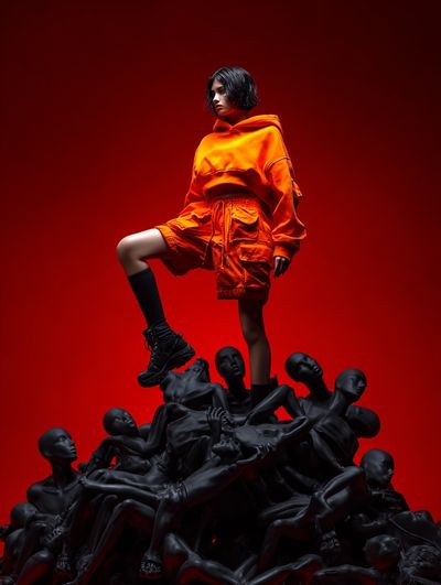 Avant-Garde Fashion Figure Poster. poster