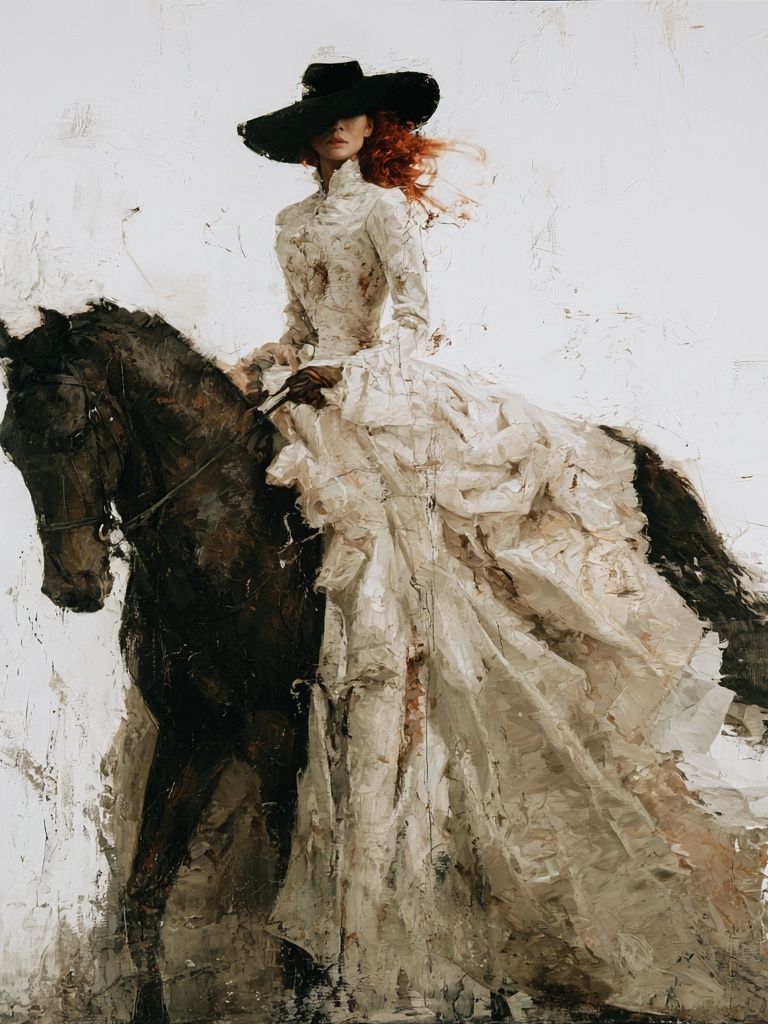Equestrian Fashion Portrait Print. poster — fashion art