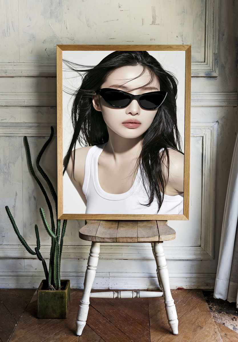 Sleek Sunglasses Portrait Print. — room view 1