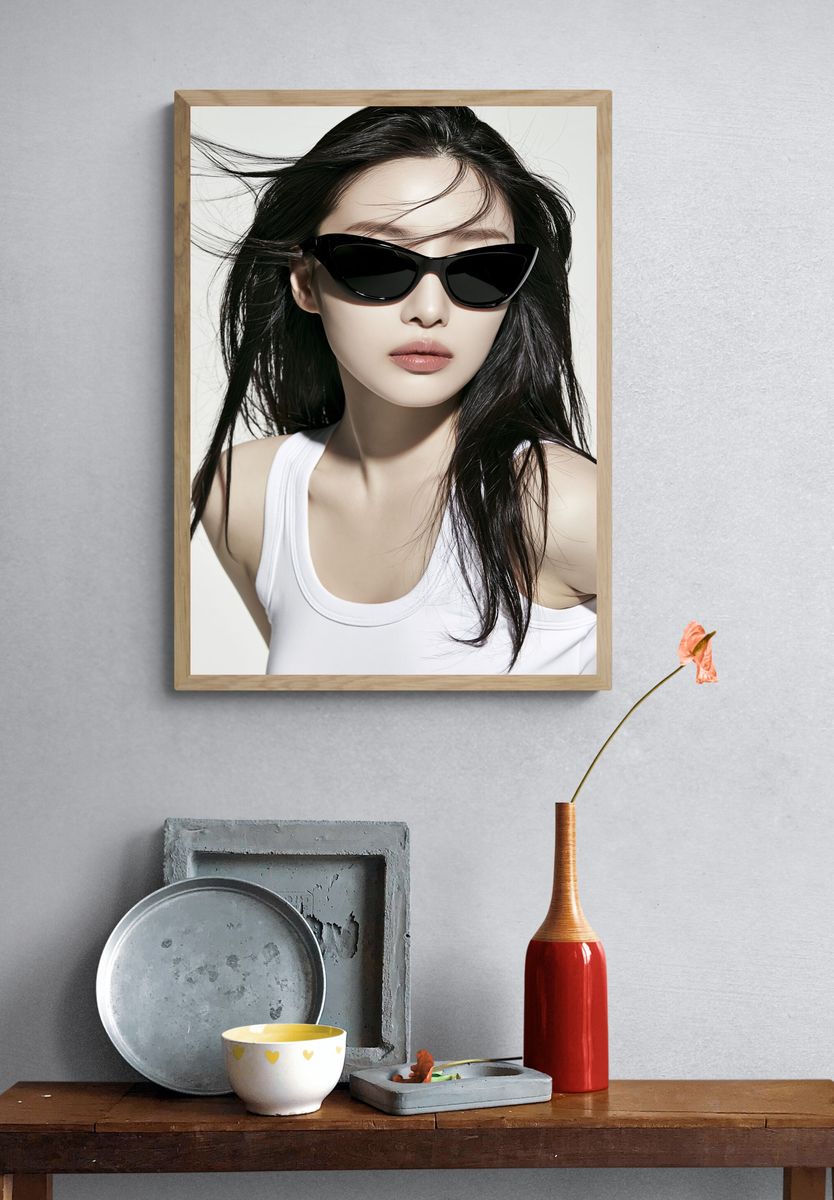 Sleek Sunglasses Portrait Print. — room view 3