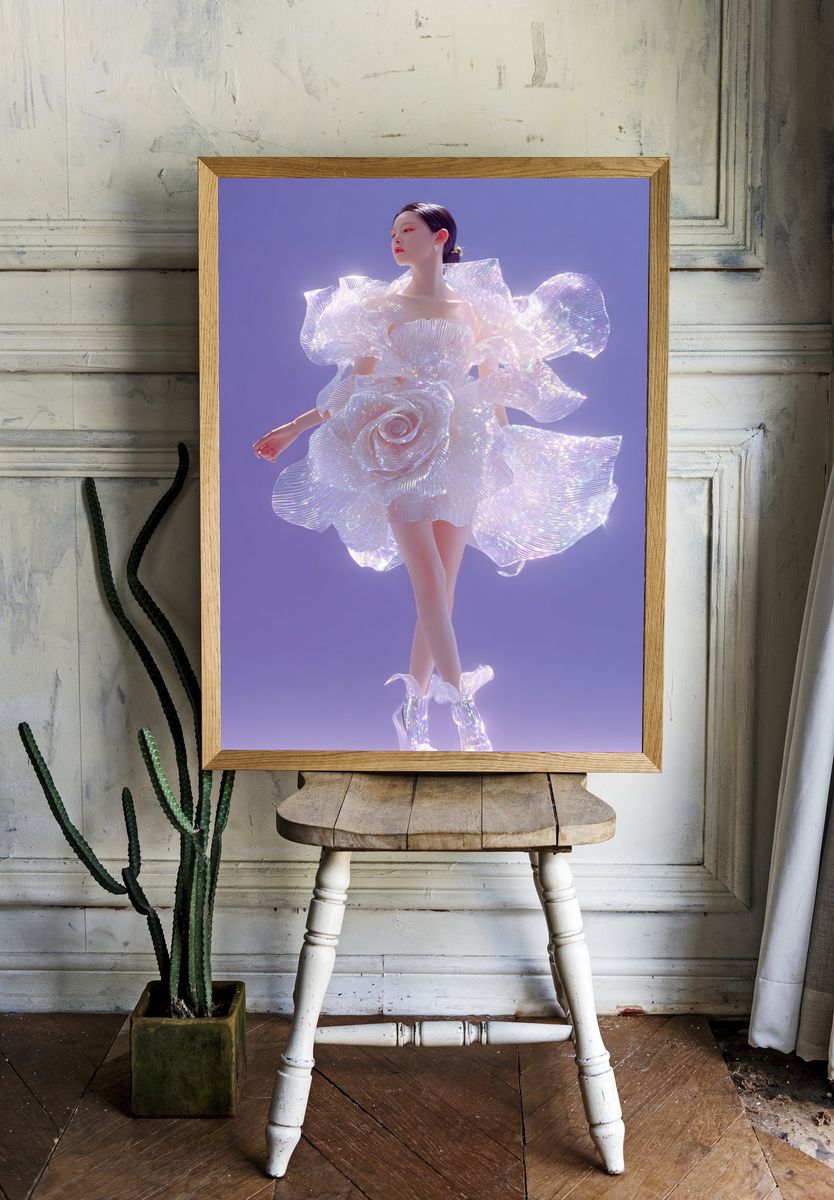 Iridescent Fashion Figure Poster. — room view 1