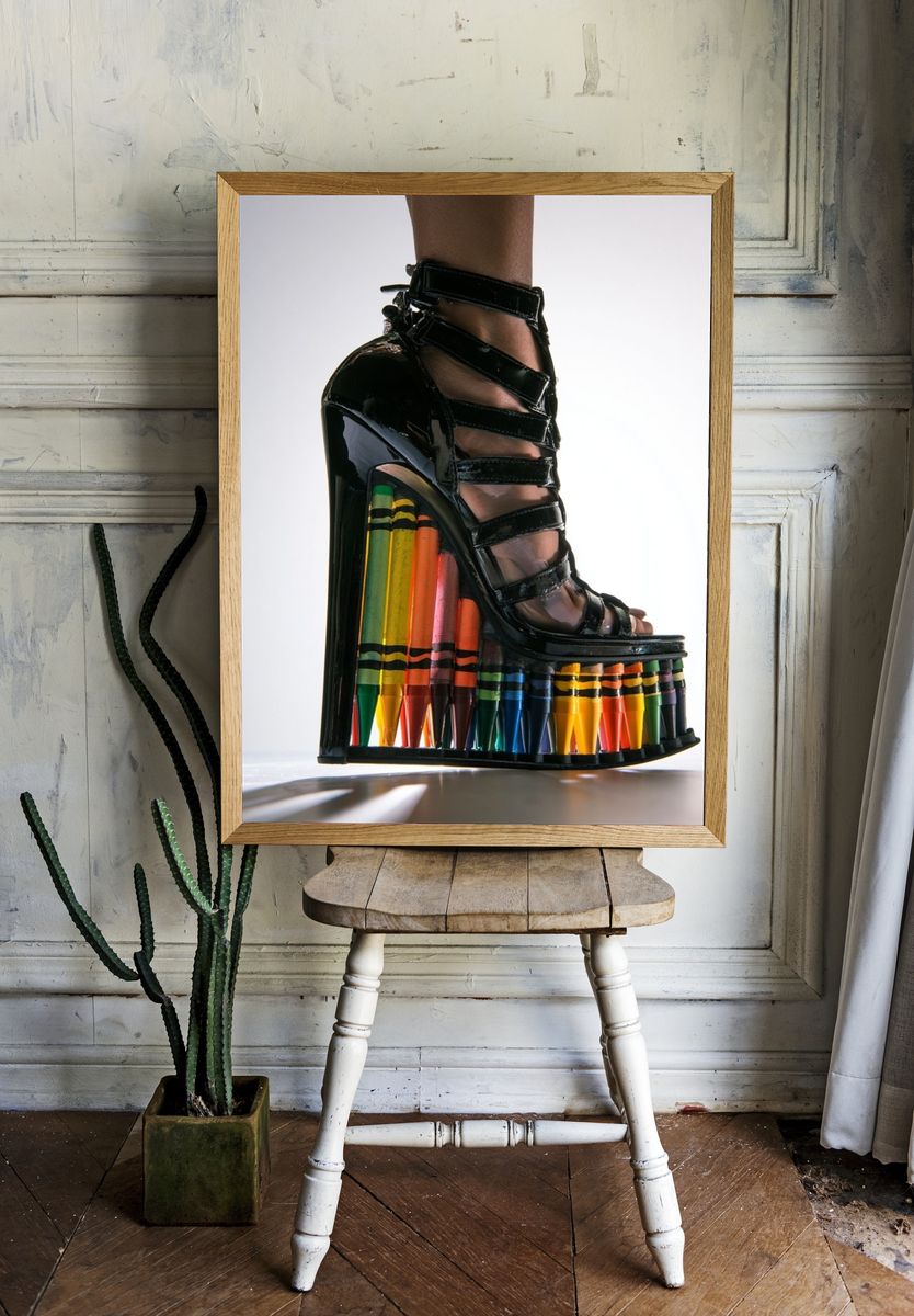 Crayon Wedge Heel Fashion Print. — room view 1