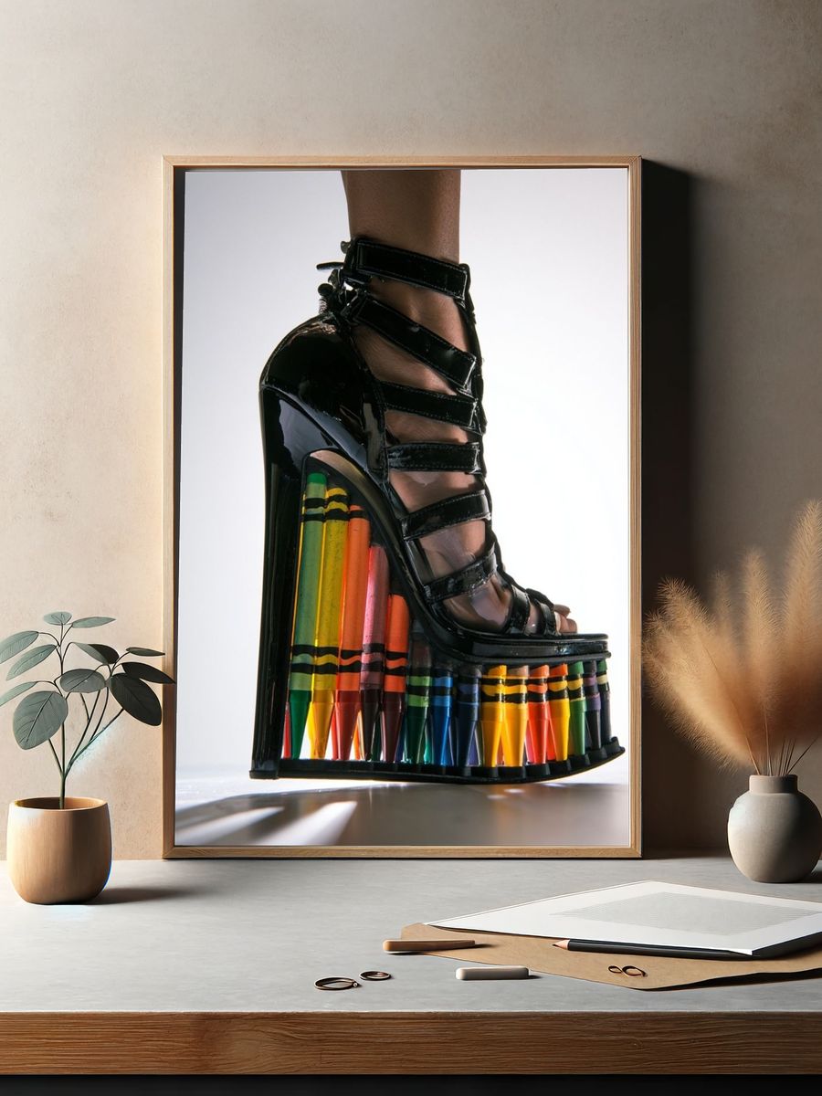 Crayon Wedge Heel Fashion Print. — room view 2
