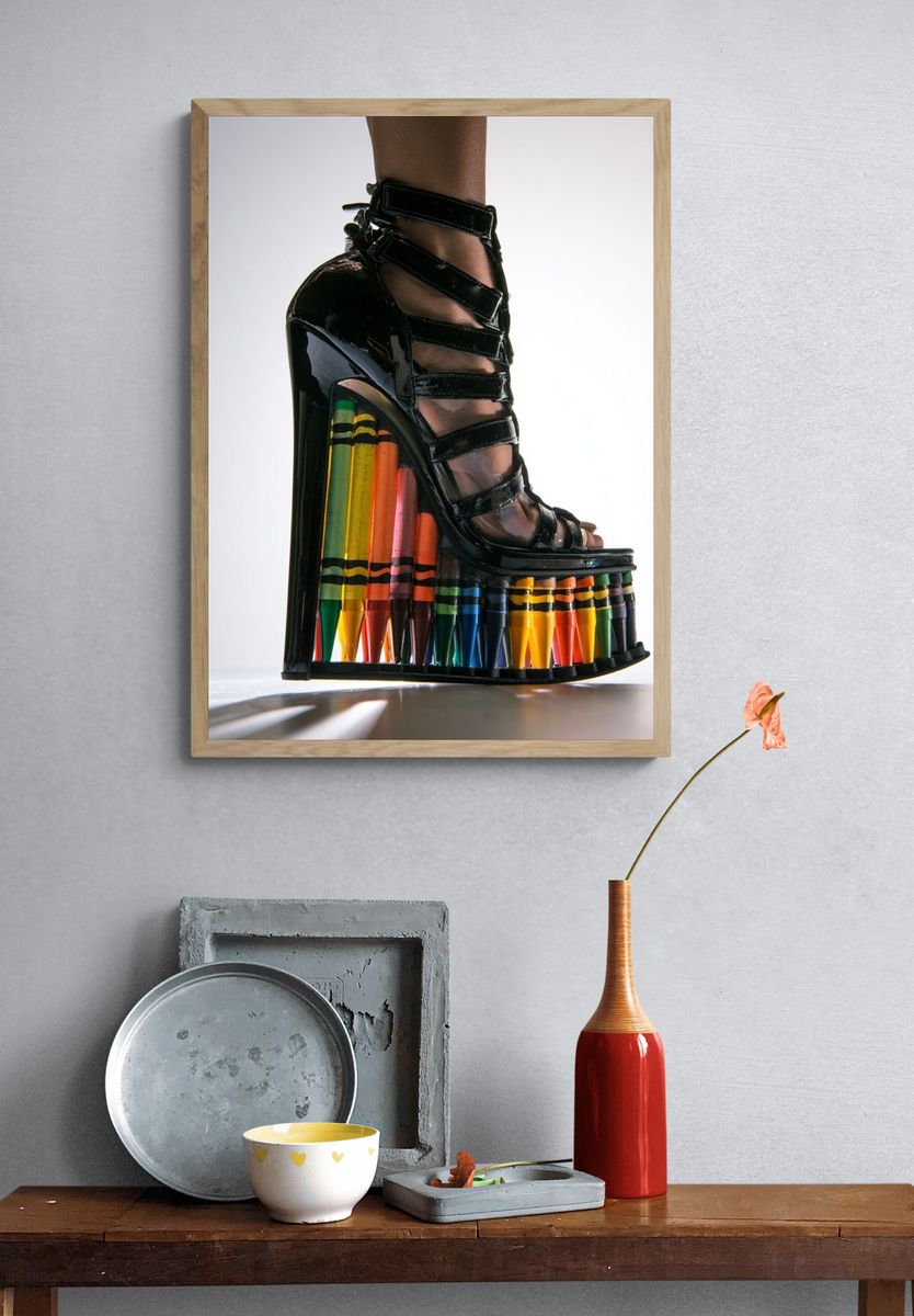 Crayon Wedge Heel Fashion Print. — room view 3