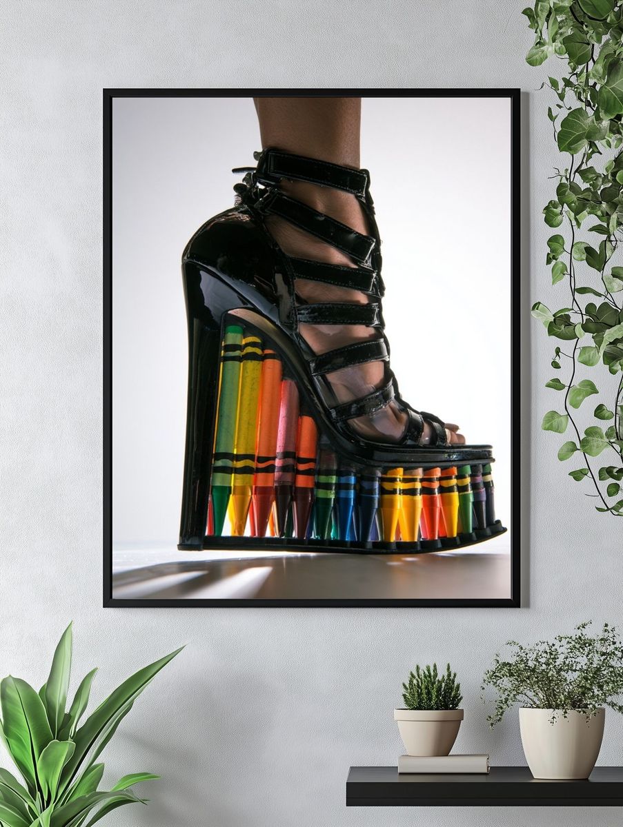 Crayon Wedge Heel Fashion Print. — room view 4