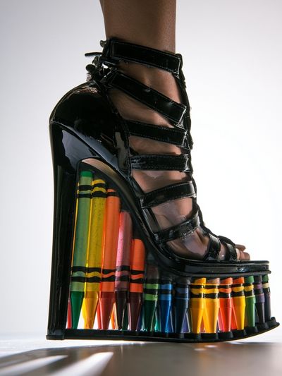 Crayon Wedge Heel Fashion Print. poster
