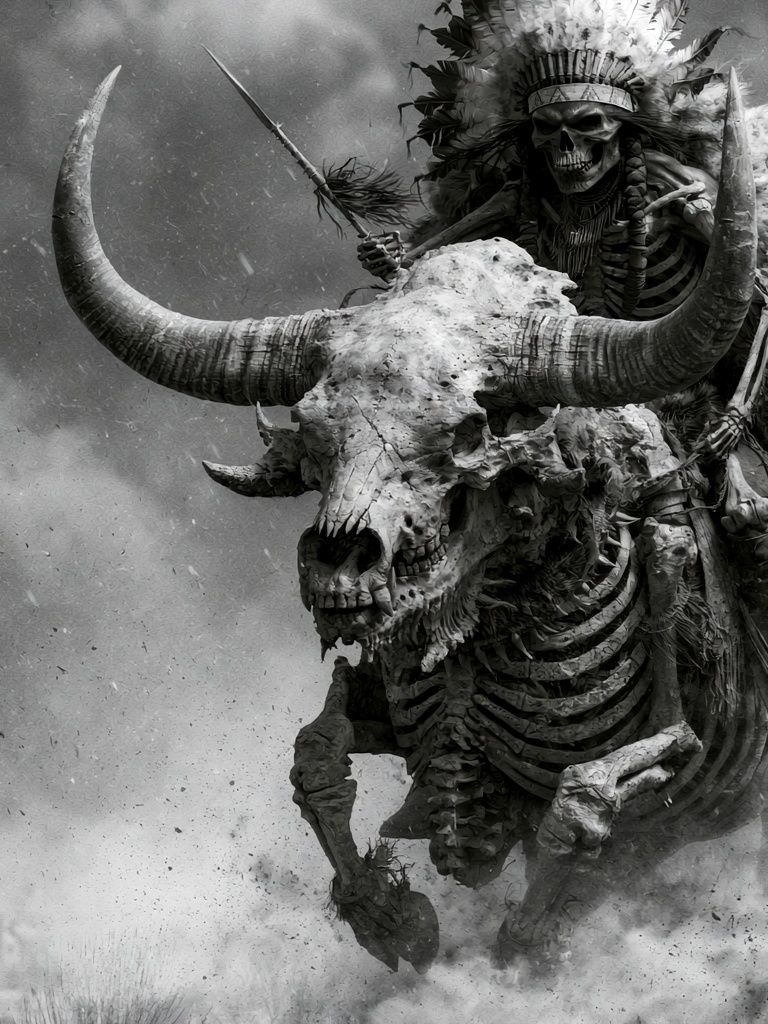 Skeleton Rider — Dark Fantasy Print. poster — fine-art art