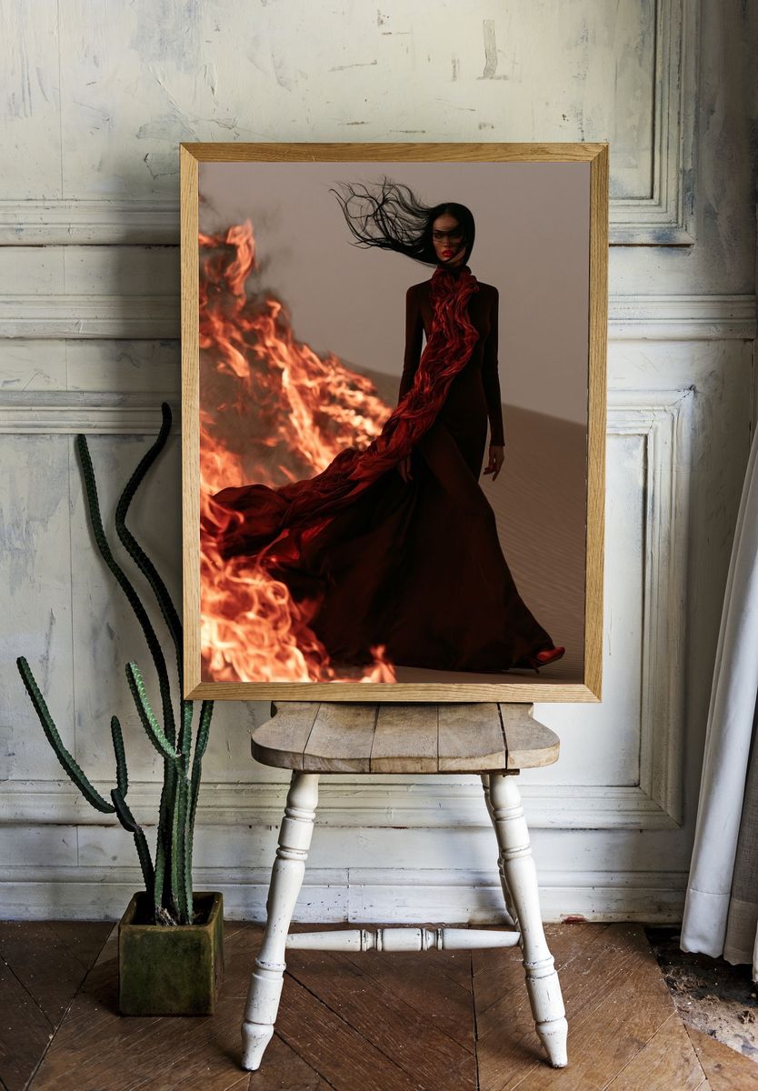 Fire Veil Fashion Poster. — room view 1