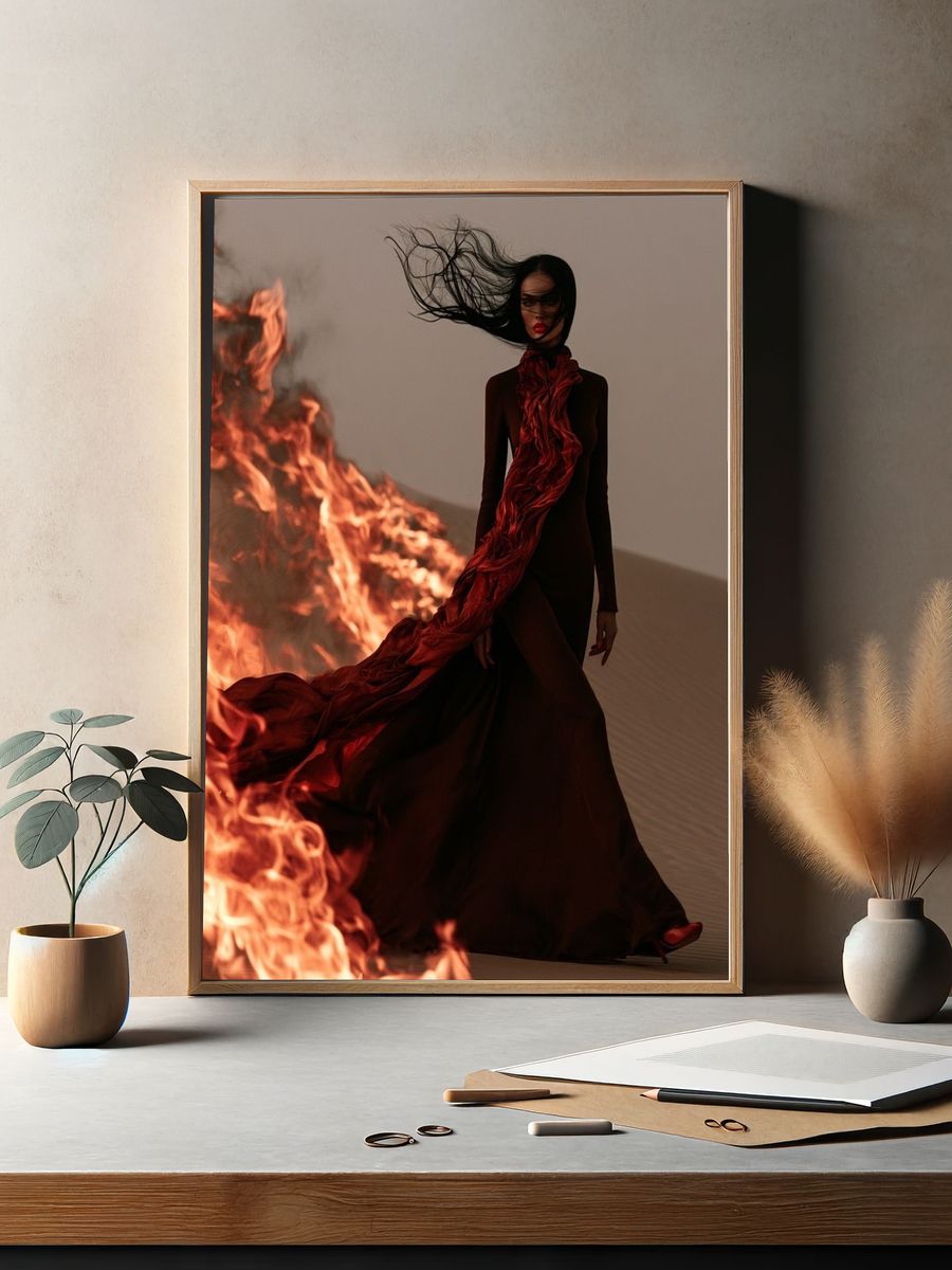 Fire Veil Fashion Poster. — room view 2