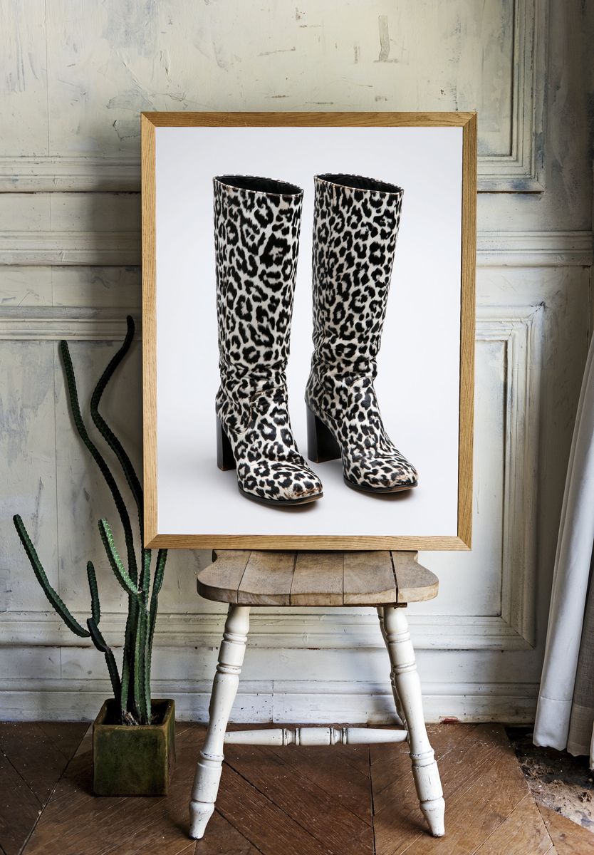 Leopard Print Boots Fashion Poster. — room view 1