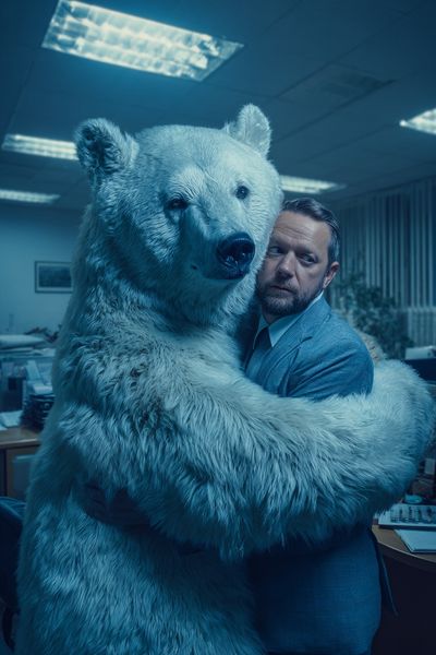 Polar Bear Hug Office Poster. poster print