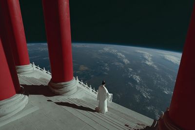 Celestial Temple View — Surreal Print. poster