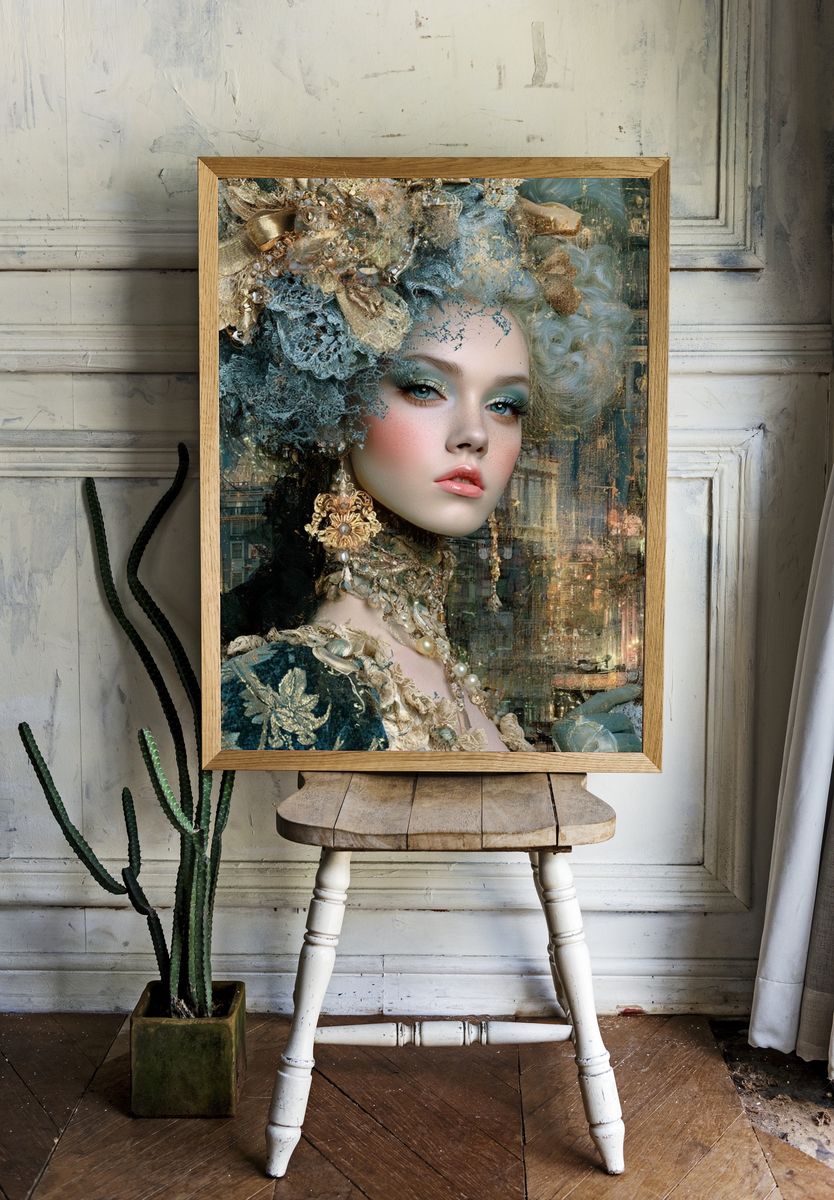 Gilded Portrait Fashion Poster. room preview