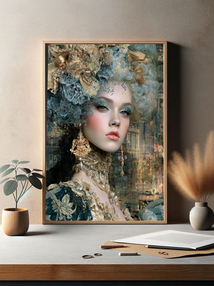 Gilded Portrait Fashion Poster. — room view 2
