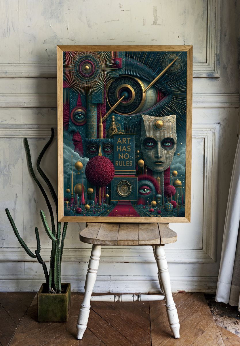Art Has No Rules Surrealism Poster. — room view 1