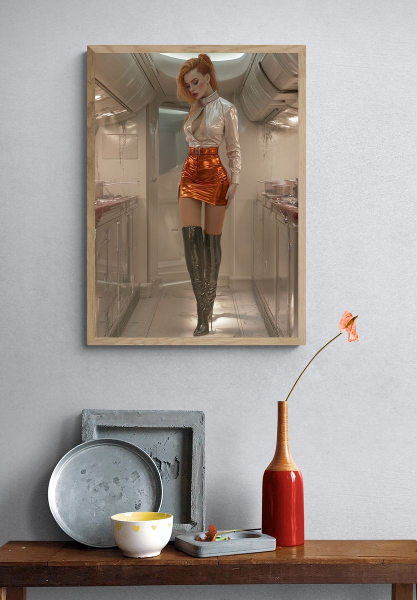 Futuristic Cabin Fashion Poster. — room view 3