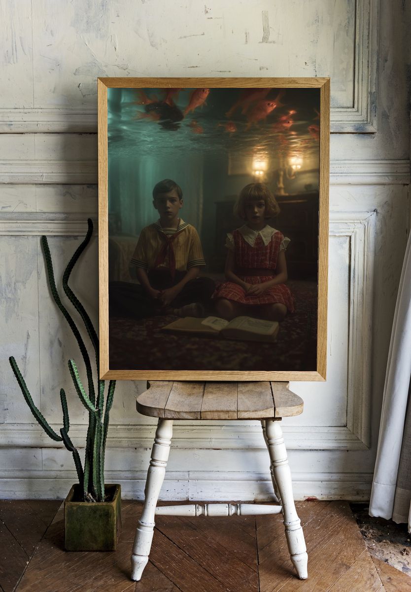 Underwater Fish Room Surrealism Print room preview