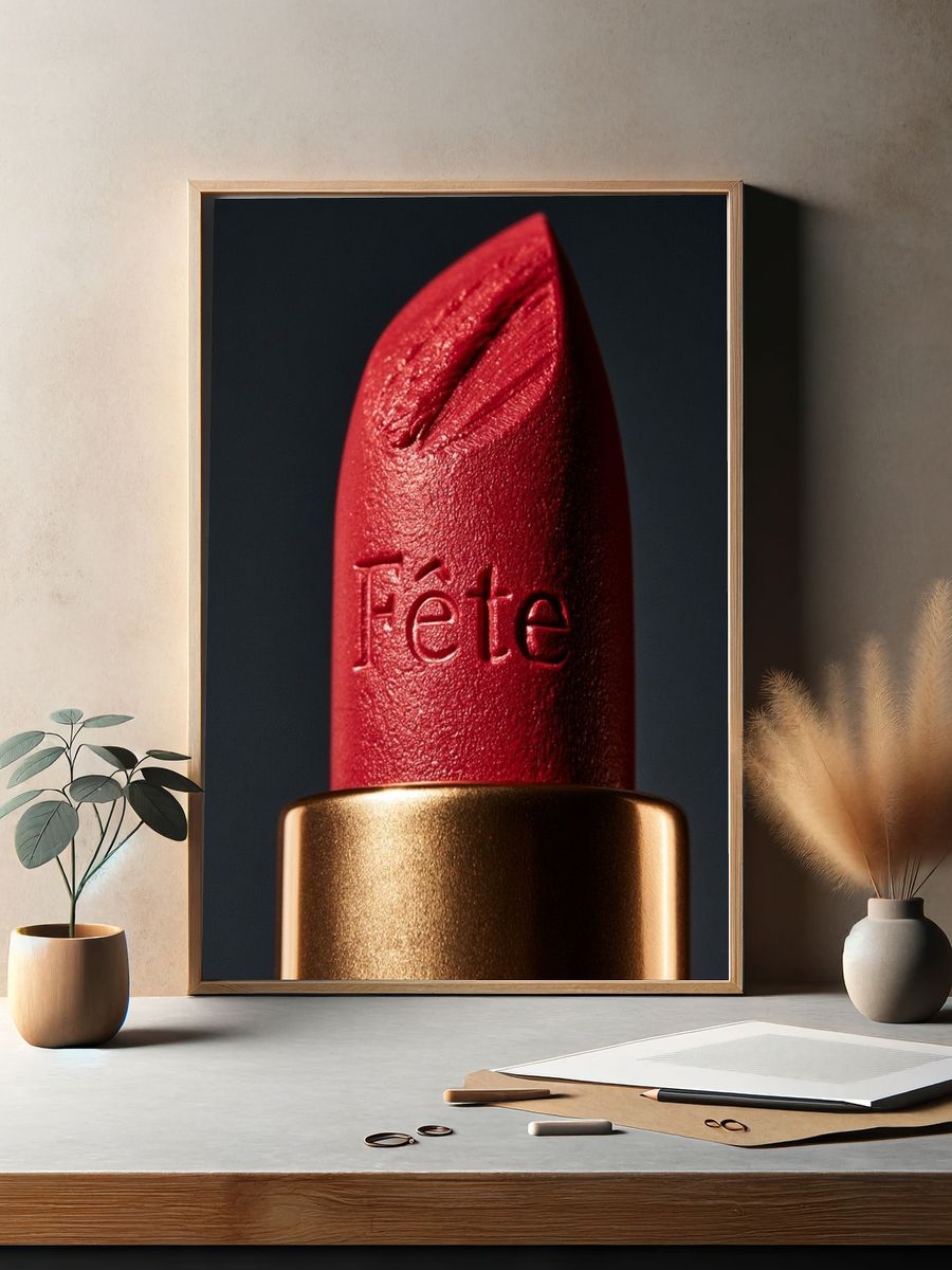 Red Lipstick Close-Up Poster. — room view 2