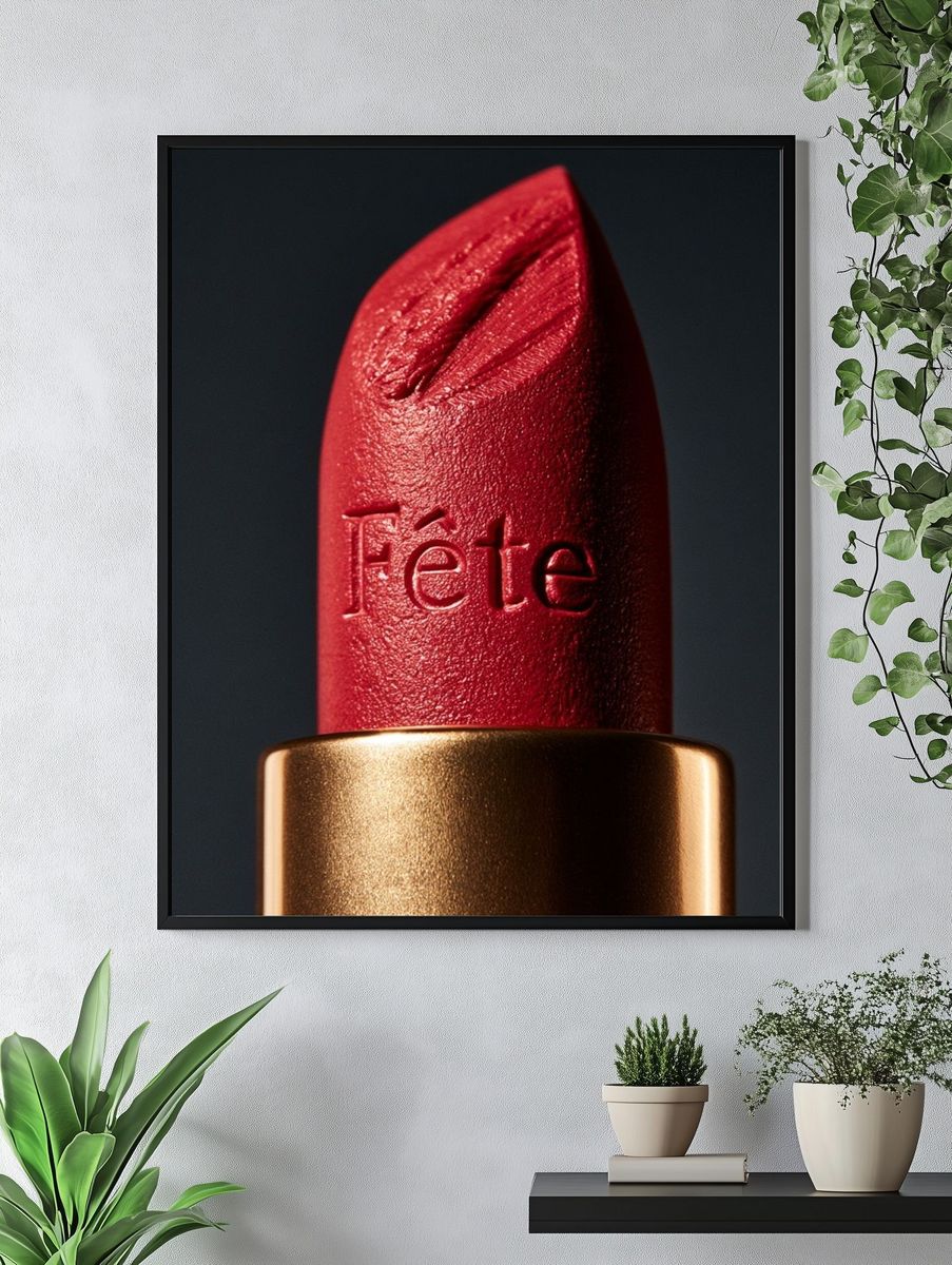 Red Lipstick Close-Up Poster. — room view 4