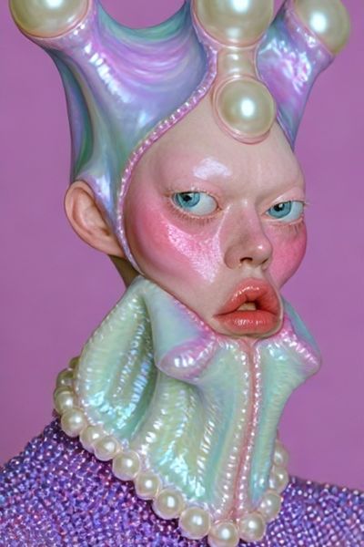 Surreal Pearl Portrait Print. poster