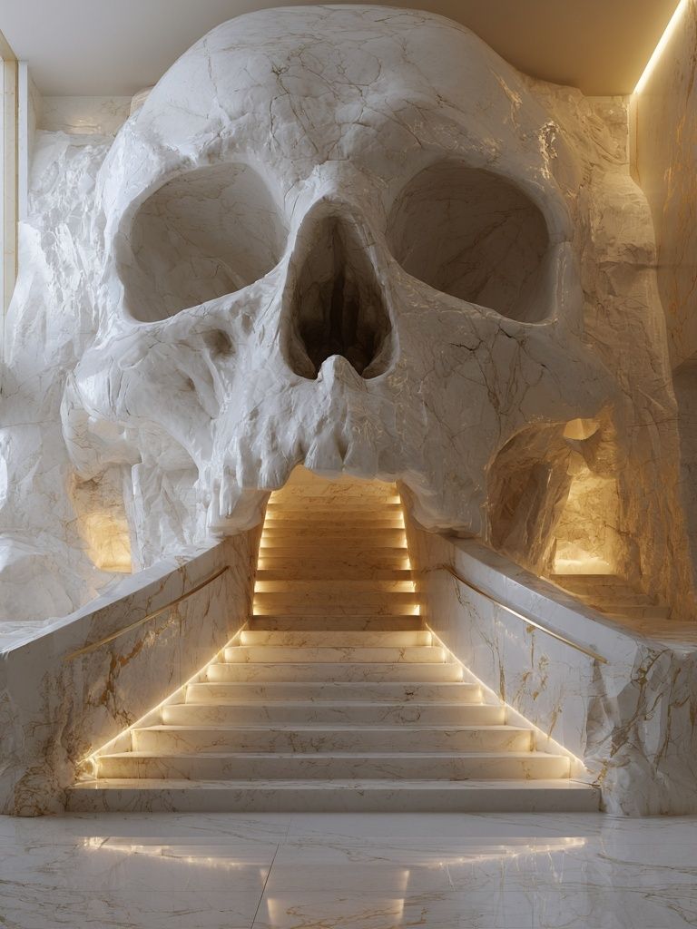 Skull Staircase Architecture Print. poster detail