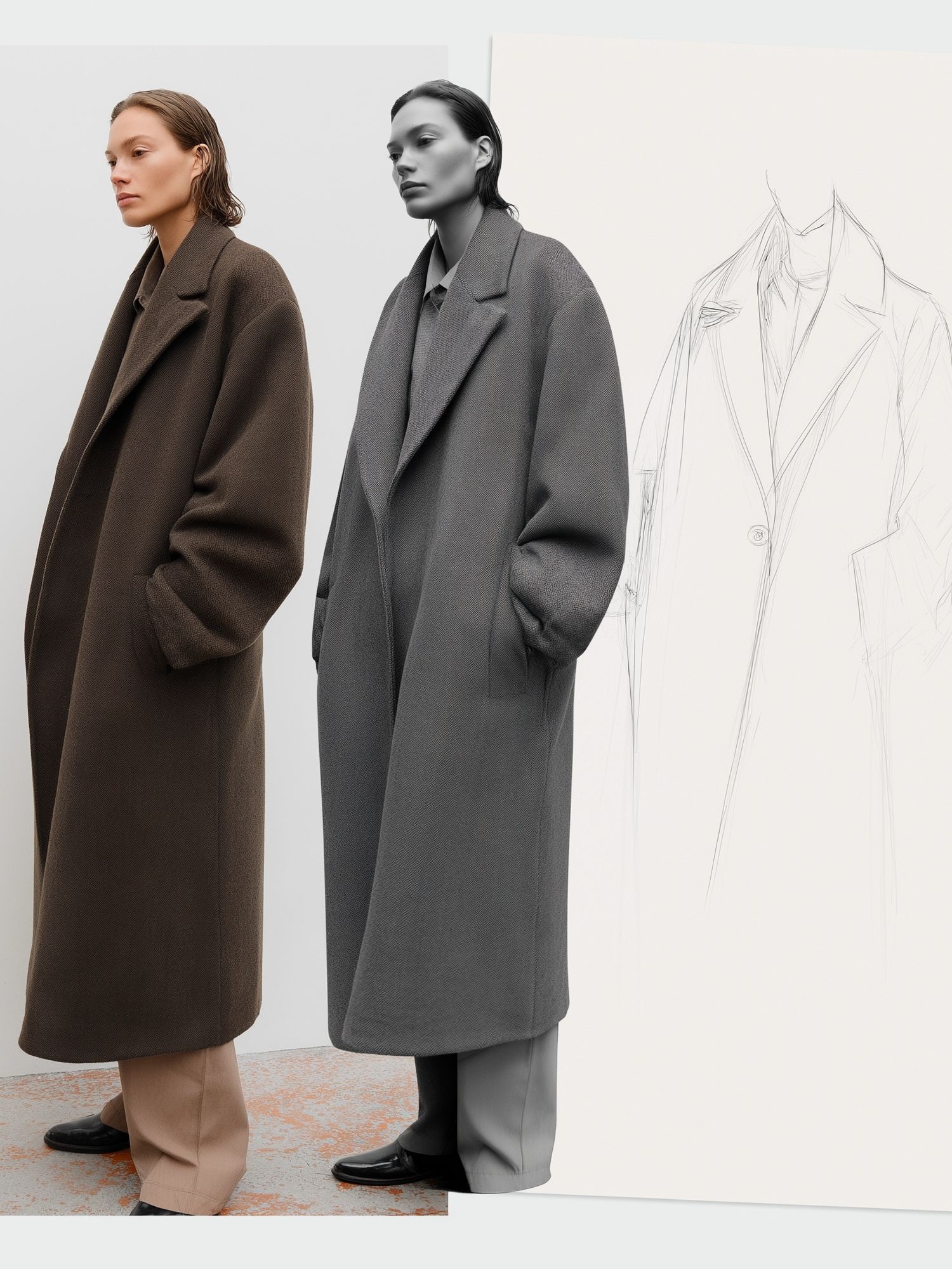 Minimalist Fashion Coat Study Poster. poster — fashion art