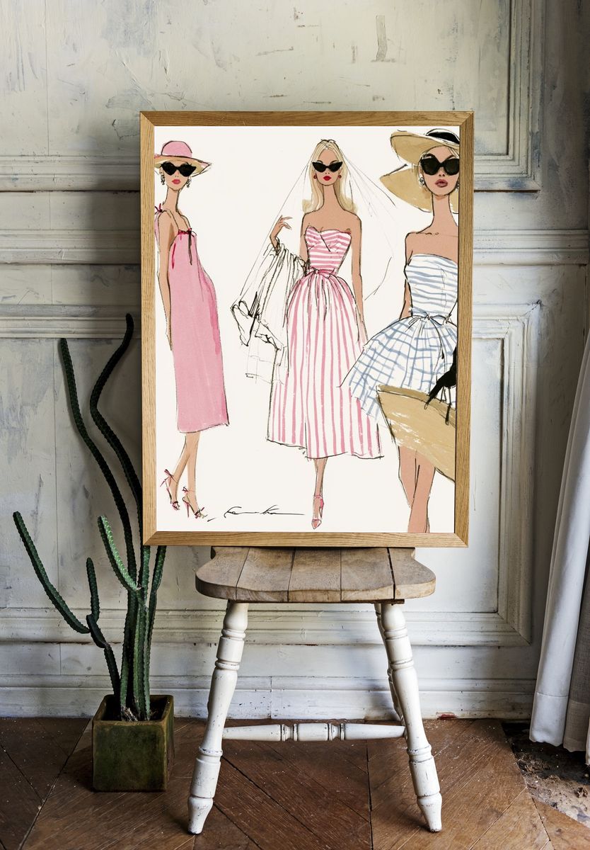 Fashion Sketch Women Print. room preview