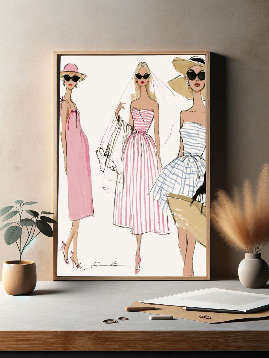 Fashion Sketch Women Print. — room view 2