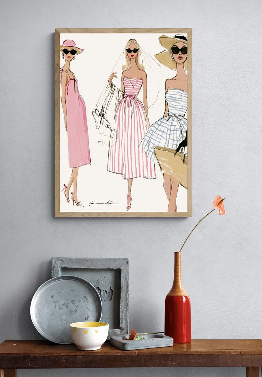 Fashion Sketch Women Print. — room view 3