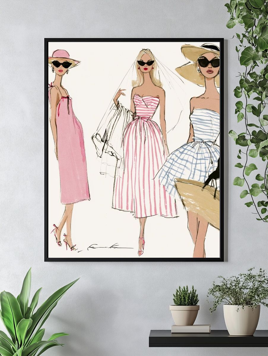 Fashion Sketch Women Print. — room view 4