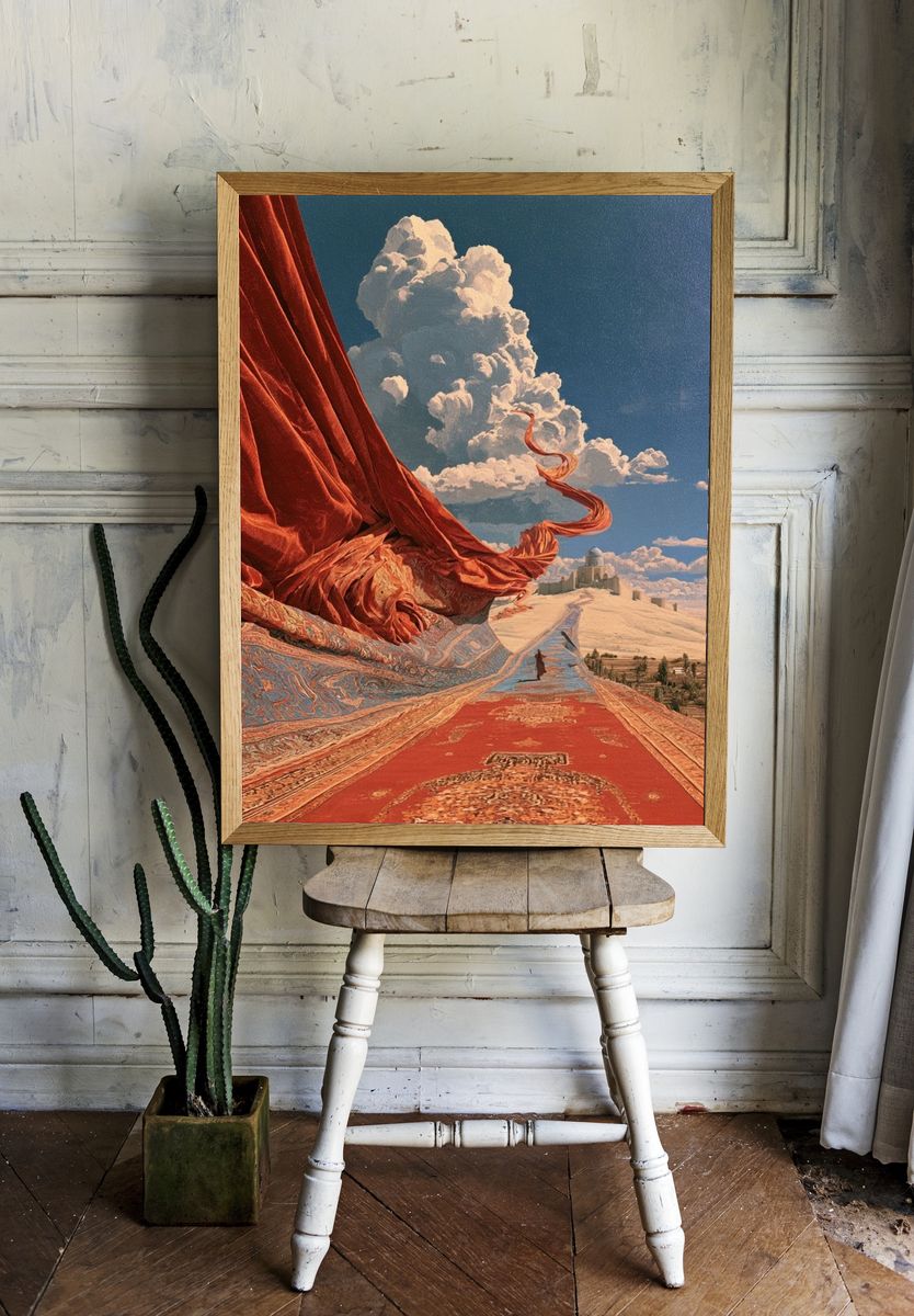 Surreal Desert Cloudscape Print. — room view 1
