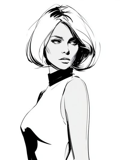 Fashion Sketch Portrait Poster. poster
