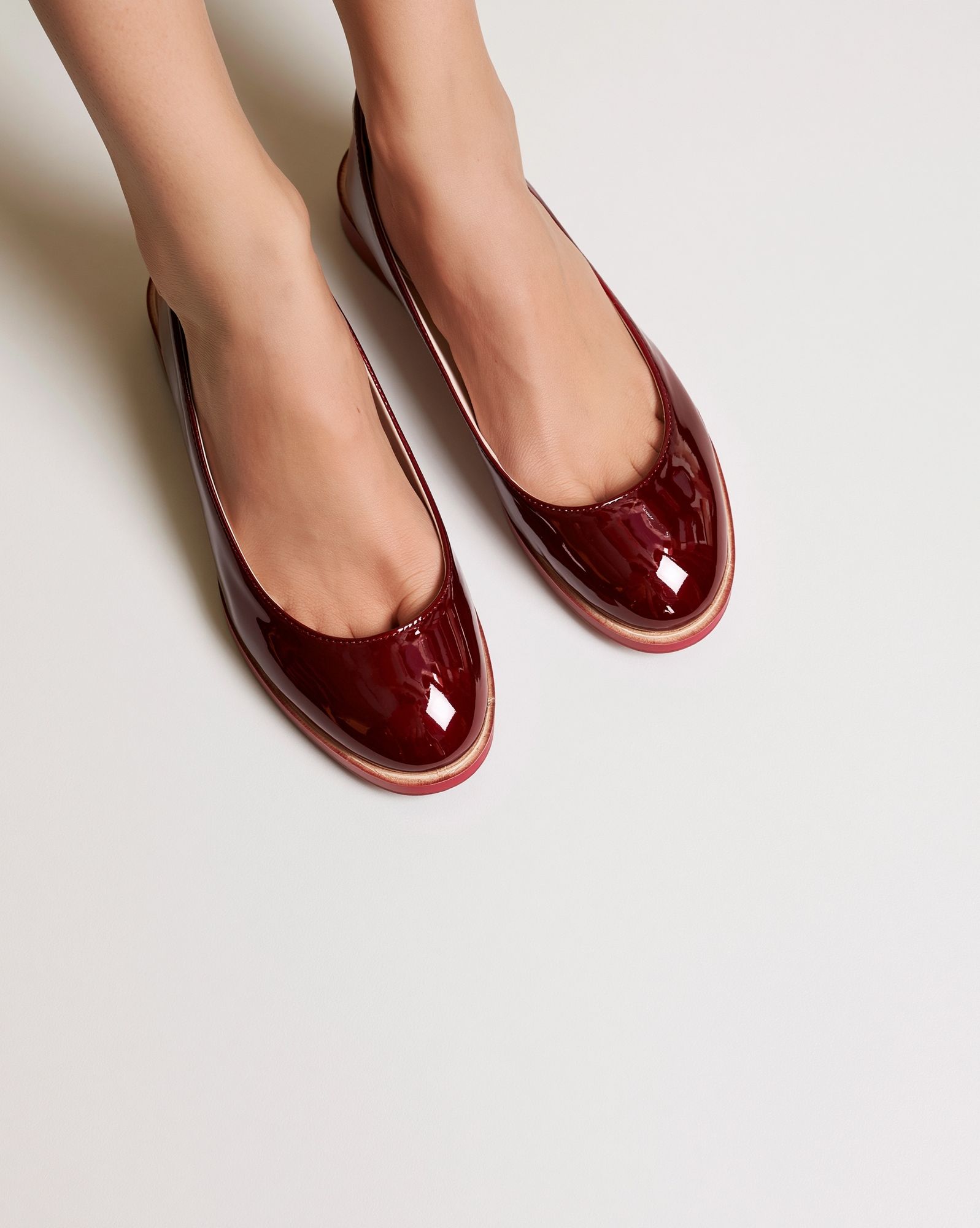 Burgundy Patent Flats Photography Poster. poster — fashion art
