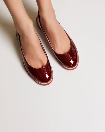 Burgundy Patent Flats Photography Poster. poster